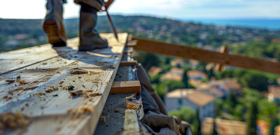 Renforcement professionnel des pannes de toiture par un artisan couvreur à Fréjus Var