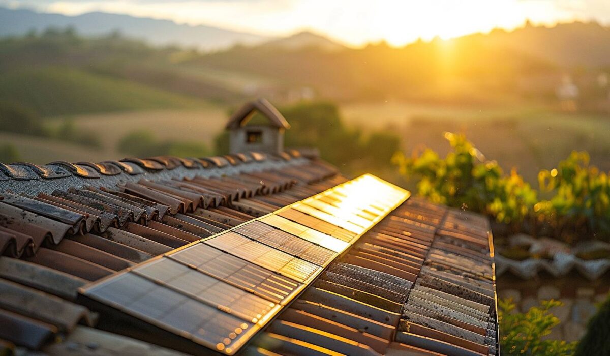 Toiture en tuiles photovoltaïques intégrées sur une maison du Var