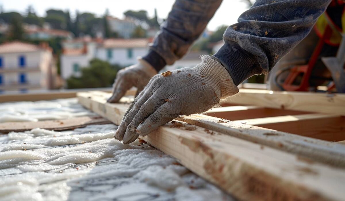 Pose d'écran souple conforme au DTU 40.29 sur une toiture à Fréjus par un artisan couvreur