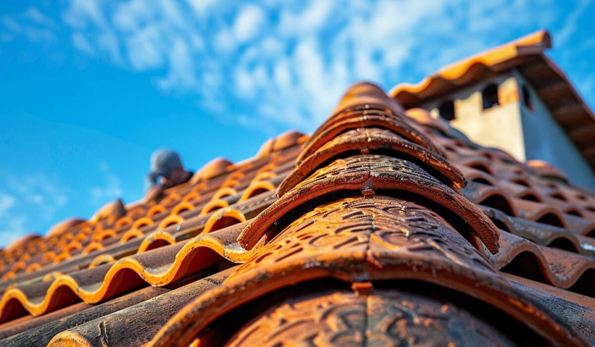 Tuile de ventilation installée sur un toit par un artisan couvreur professionnel