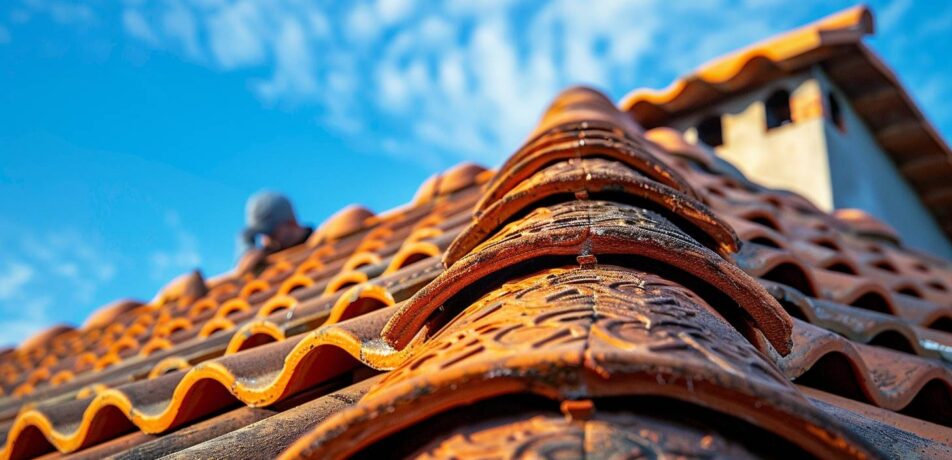 Tuile de ventilation installée sur un toit par un artisan couvreur professionnel