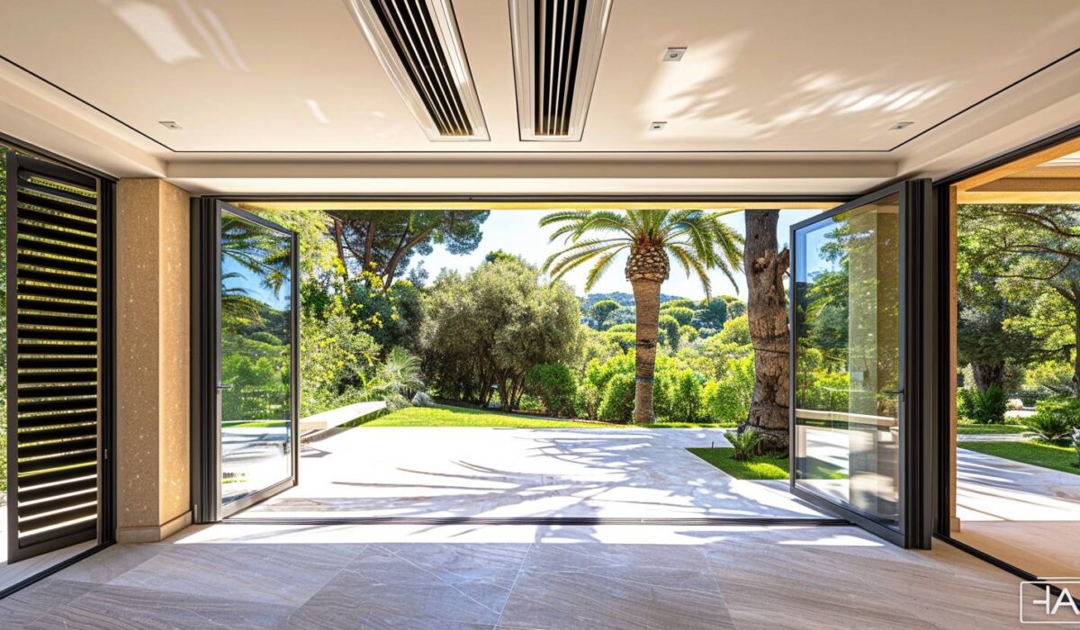 Système de ventilation intégré dans une villa moderne à Fréjus climat méditerranéen