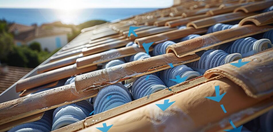 Schéma d'une ventilation sous toiture performante adaptée au climat de Fréjus